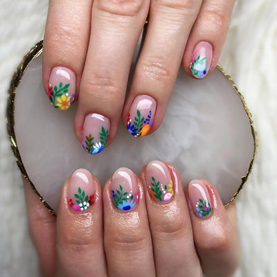Flower Leaves Stick On Nails 