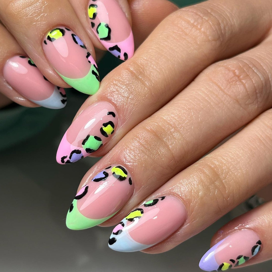 Leopard French Tips Nails 