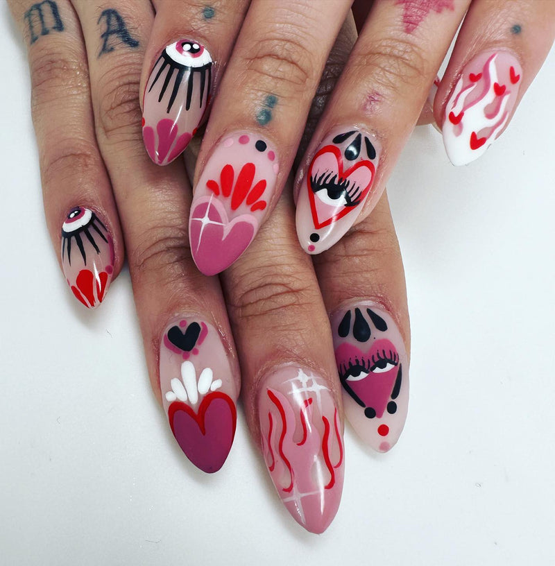 Courage Evil Eyes Nails Multicolor