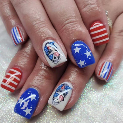 US Independence Day Press On Acrylic Nails 