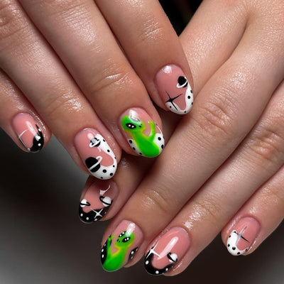 Monster Planet French Tips Nails