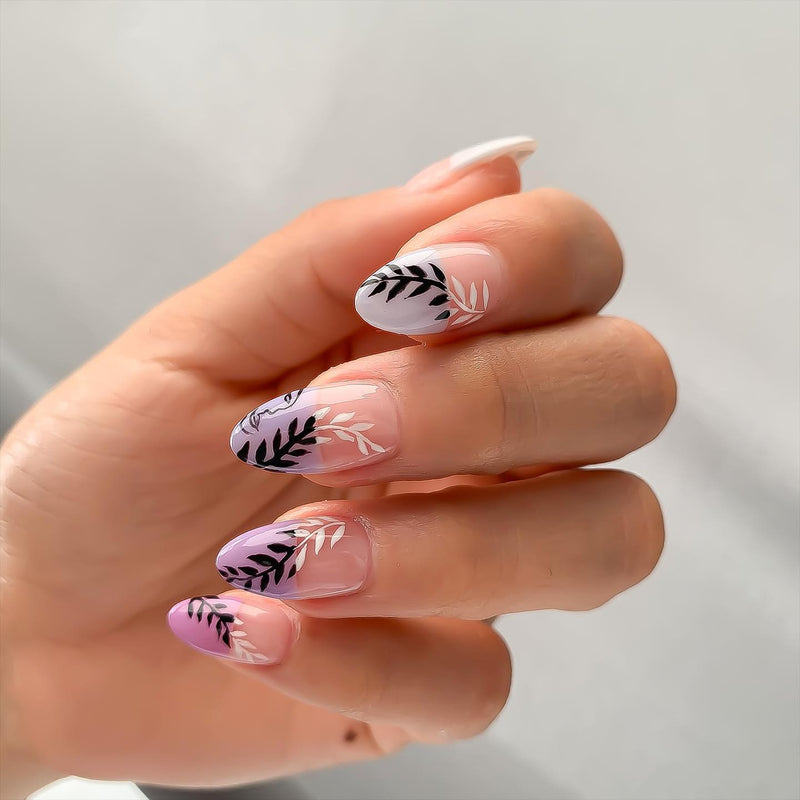 Leaves French Tips Nails 