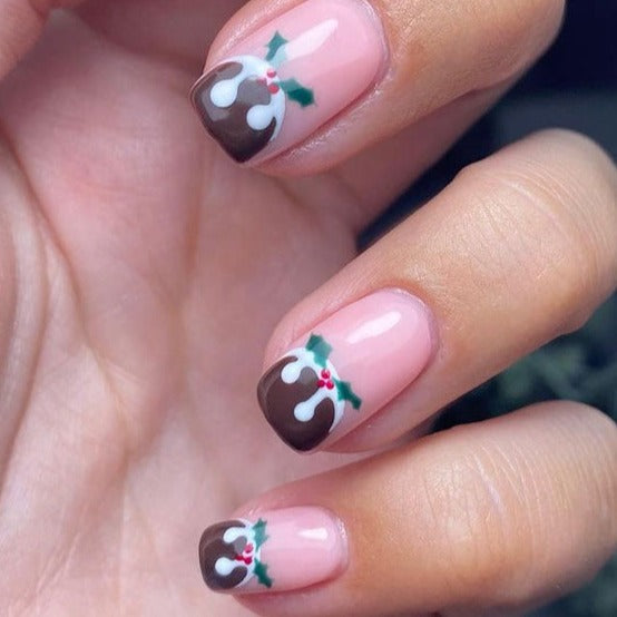 Christmas Element French Tips Nails