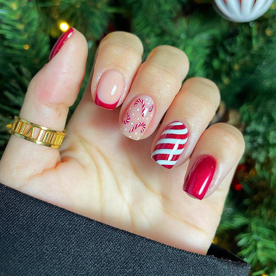 Christmas Cane  Nails