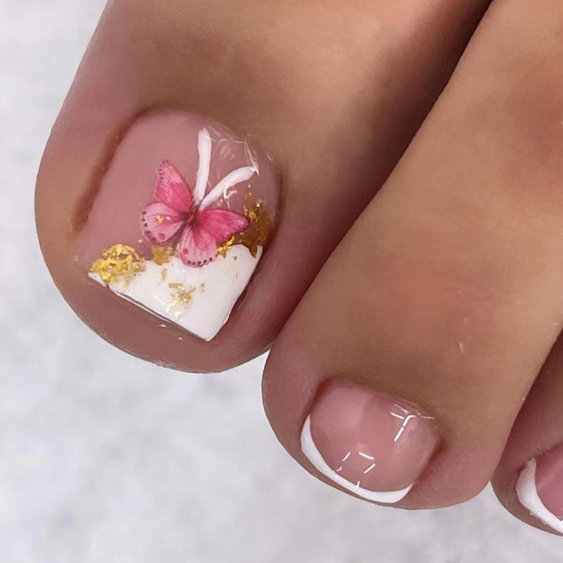 Fashionable Butterfly Stick On Toenails