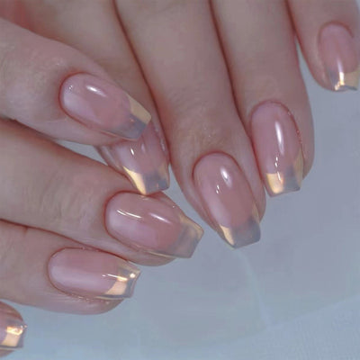 Cold Metallic French Tips Nails 