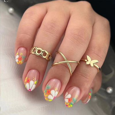 Unique Flower French Tips Nails
