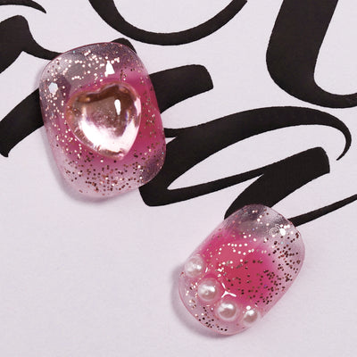 Pearl Glitter Press On Handmade Nails 