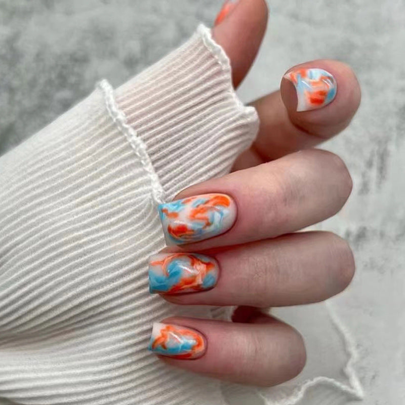 Sunset Ombre Stick On Nails Blue 