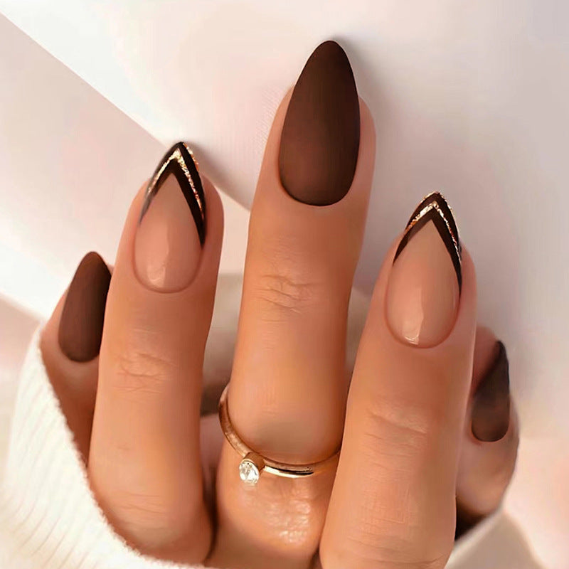 Fashion Line Matte French Tips Nails