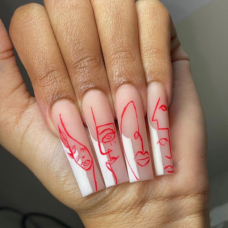 Abstract Face Press On Nails