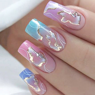 Ombre Colors French Style Nails Set
