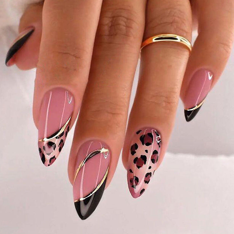 Cool Leopard Print French Tips Nails