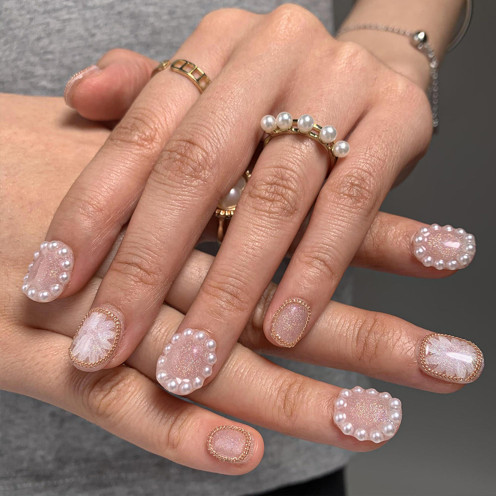 Glue On Nails Pink Squoval