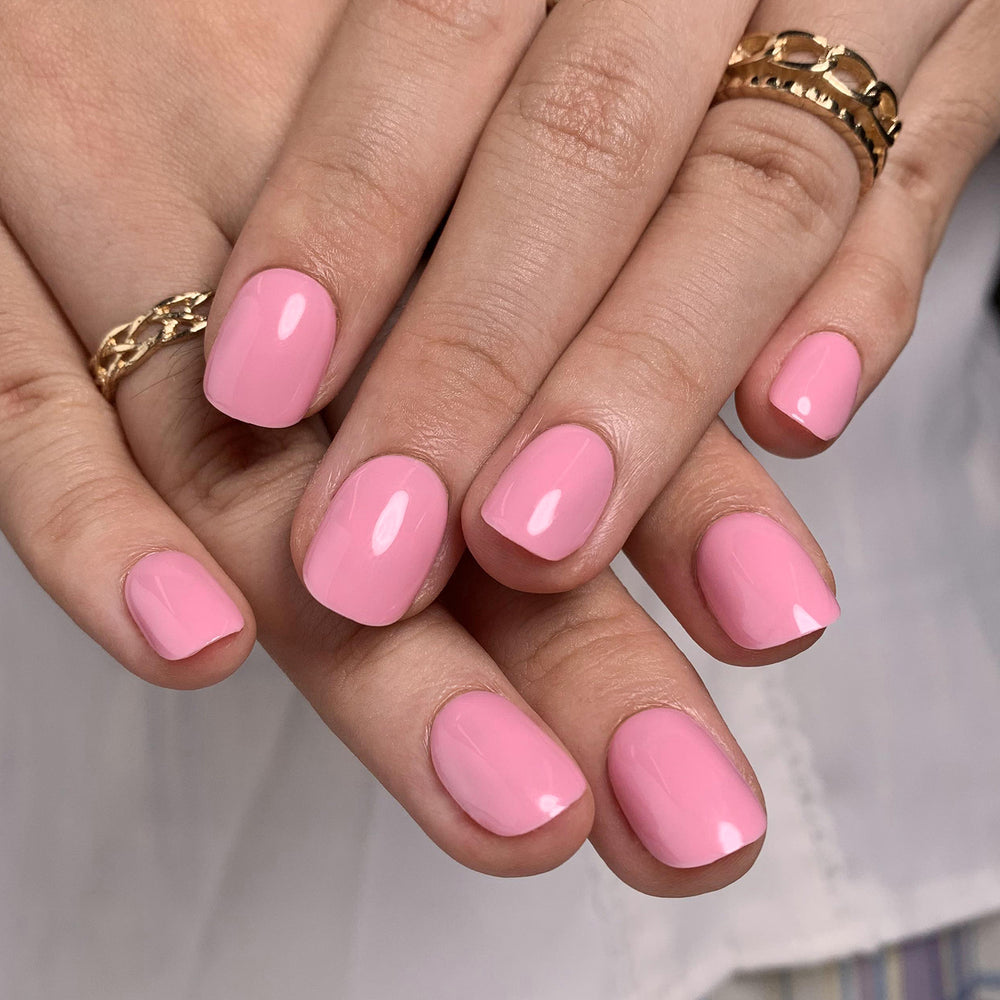 Cute Solid Pink Press On Nails
