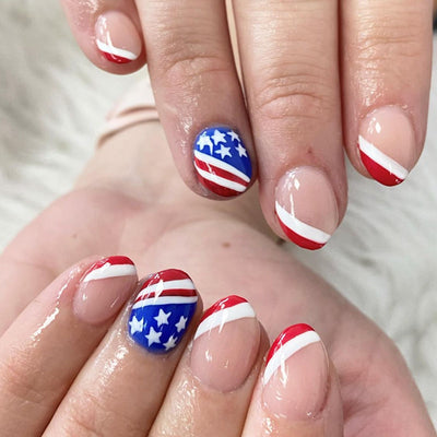 US Independence Day Stick On Nails 