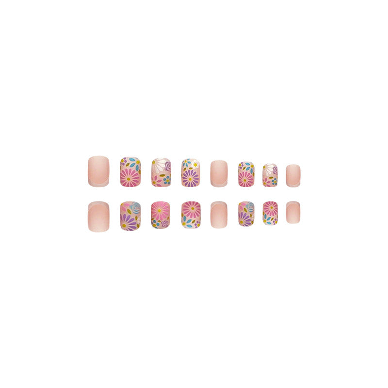 Short Nails Pink Square
