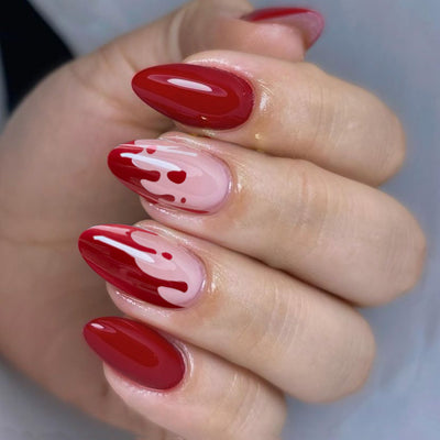 Blood Halloween French Tips Nails