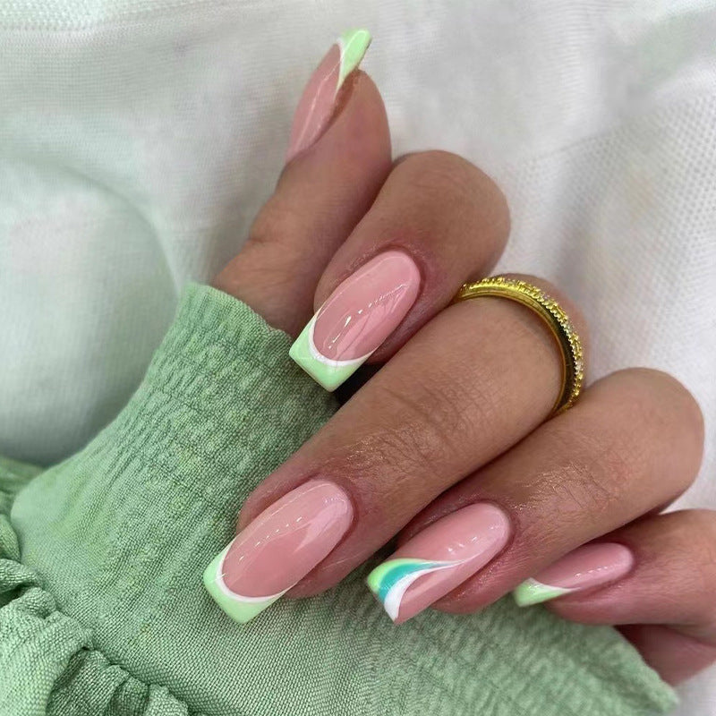 Line French Tips Nails
