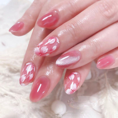 Perfect Ombre Nails Cat Eyes Pink Short