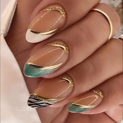 Elegant Glitter French Tips Nails