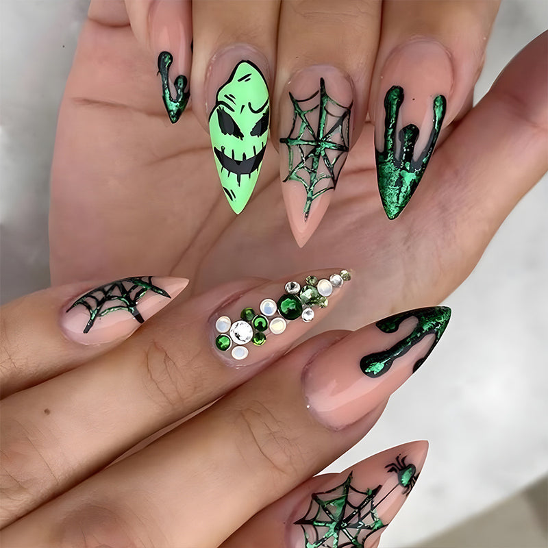 Arachnid Gremlins Luminous Fake Nails 