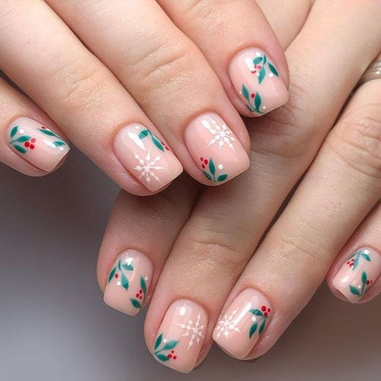 Leaves Snowflake Stick On Nails 