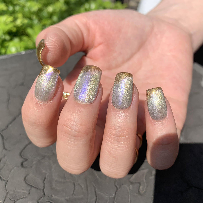 Metalic Glitter French Tips Nails