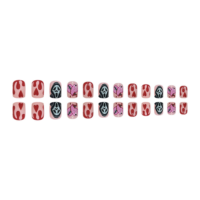 Cure Halloween Pop On Nails Multicolor Short Squoval