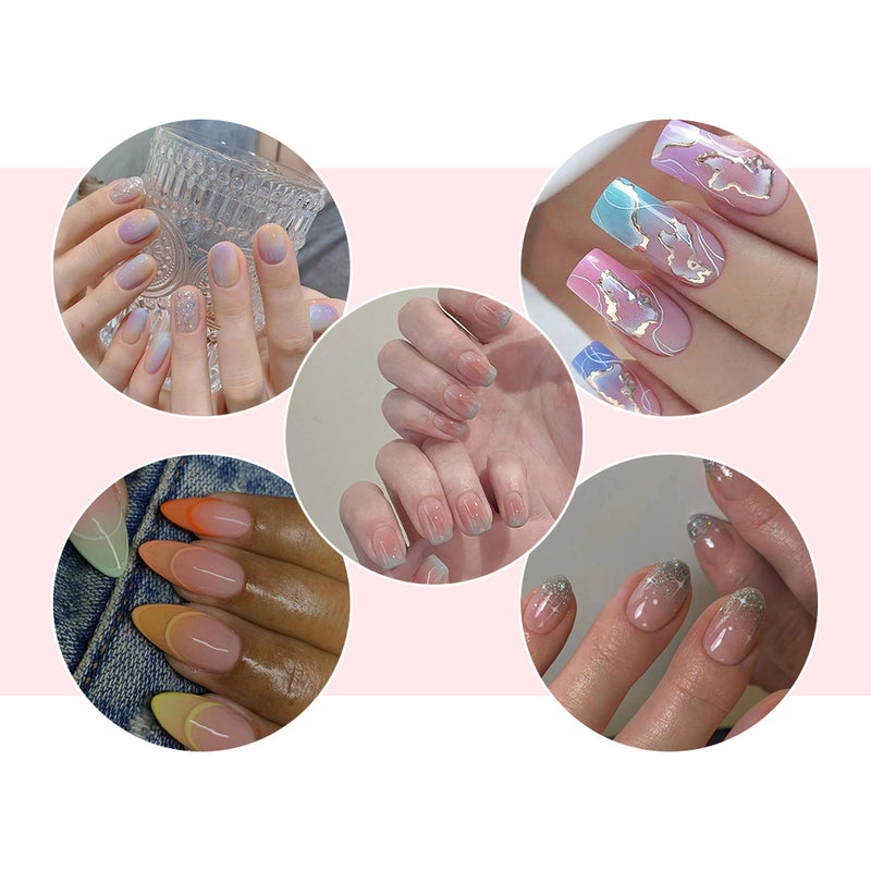 Ombre Colors French Style Nails Set