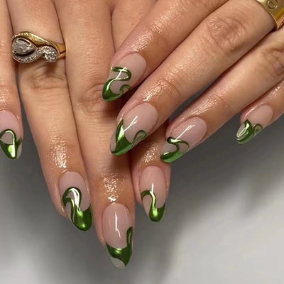 Metalic French Tips Nails