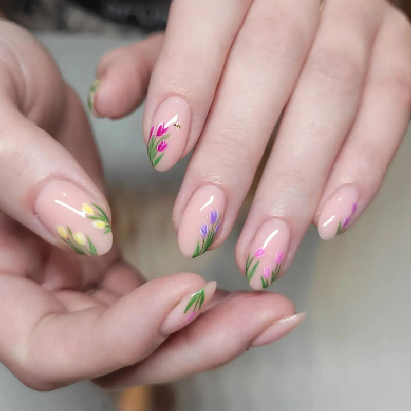 Tulip Flower Press On Nails