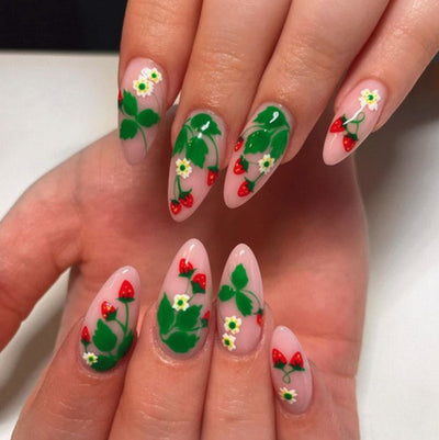 Clover Strawberry Glue On Nails 