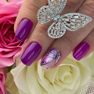 Sparkling Butterfly Press On Nails