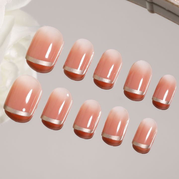 Nude Squoval French Press On Nails