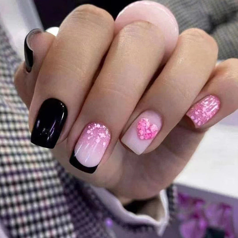 Cool Heart French Tips Nails