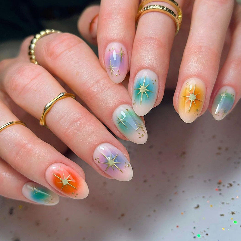 Star Ombre Nails Multicolor