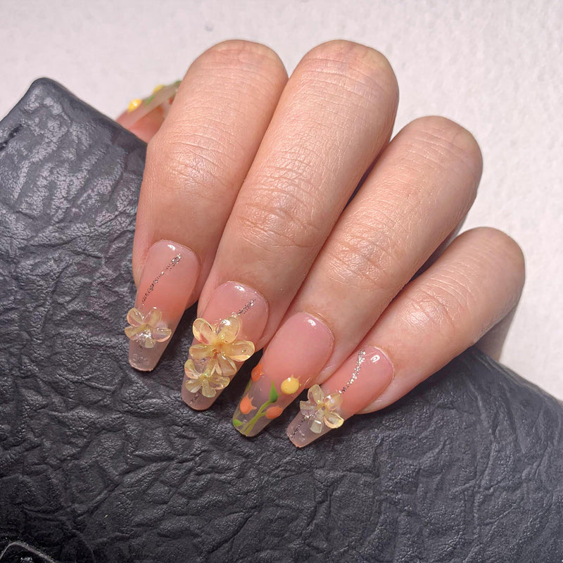 Faux Flowers Pop On Handmade Nails 