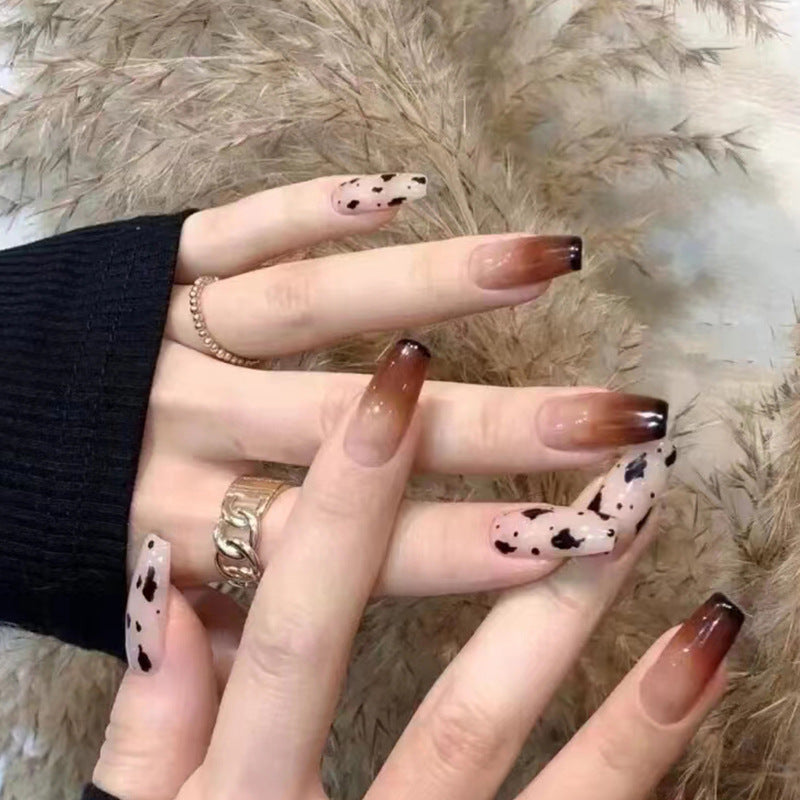 Cow Print Ombre Stick On Nails 