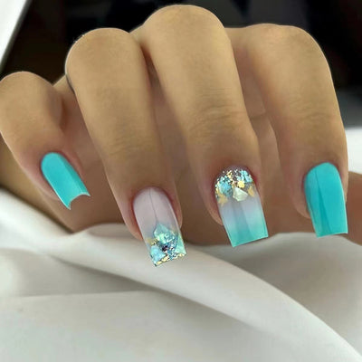 Mermaid Glitter Glue On Nails