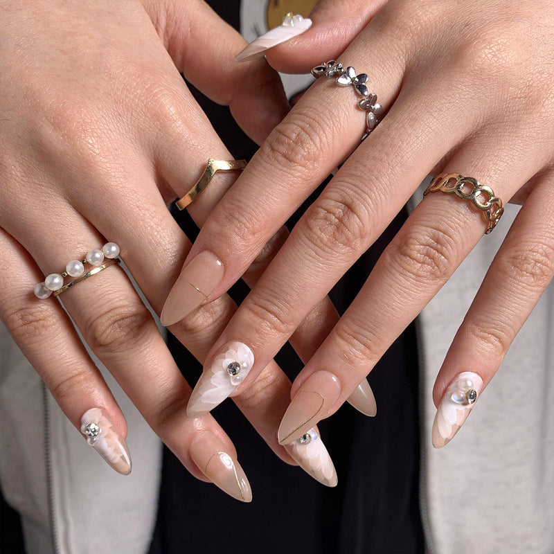 Rhinestone Handmade Nails