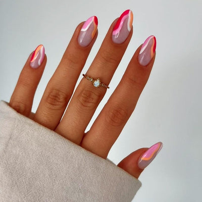 Flame French Tips Nails