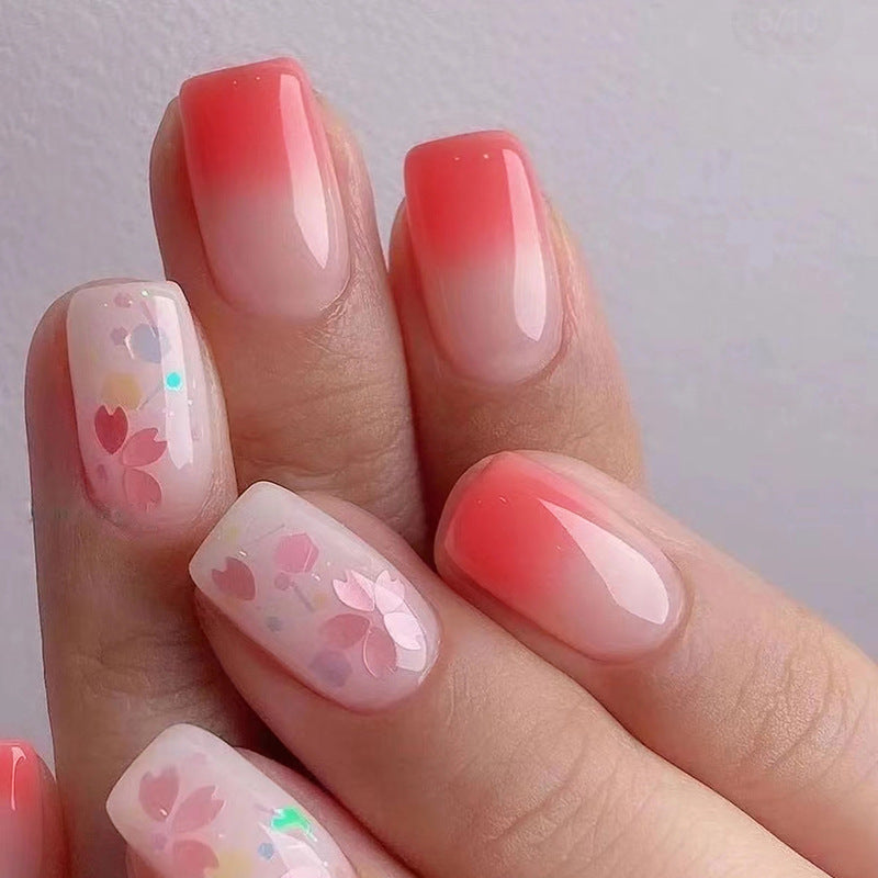 Lovely Flowers Ombre Pop On Nails 