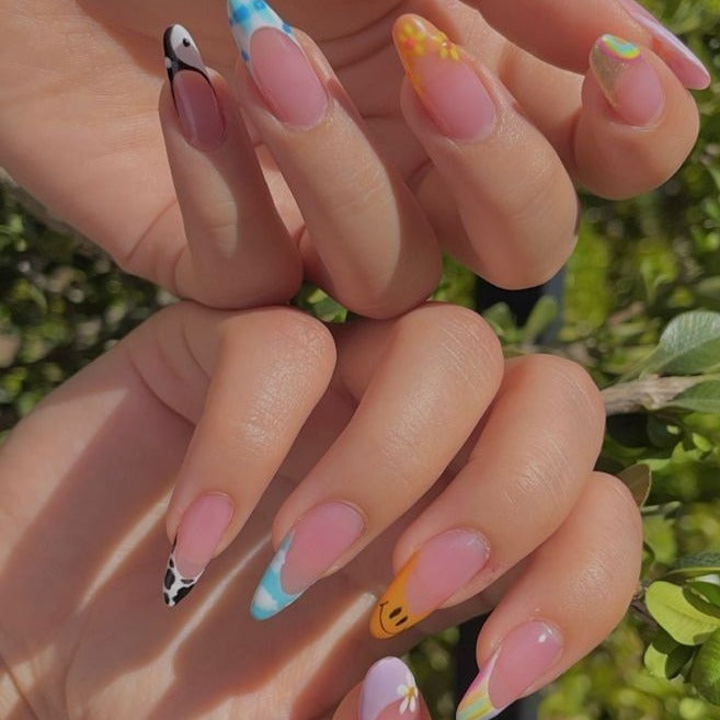Flower Smile French Tips Nails