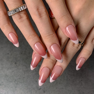 Handmade Nails Pink Almond
