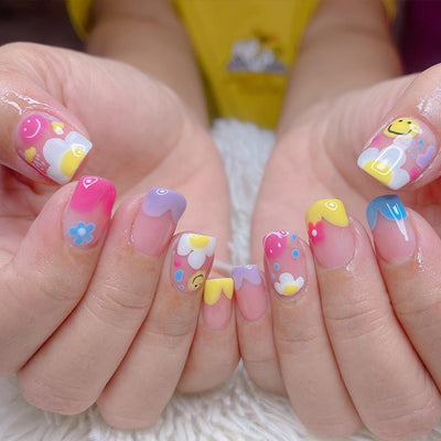 Flower Smile French Tips Nails