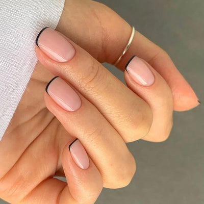 Solid Color French Tips Nails 
