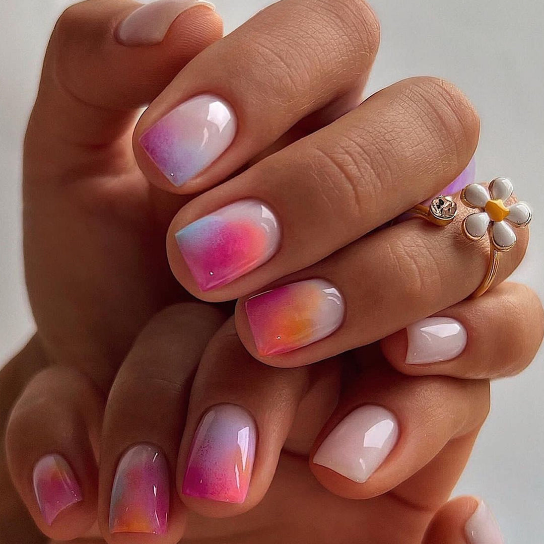 Aurora Ombre Multicolor Nails 