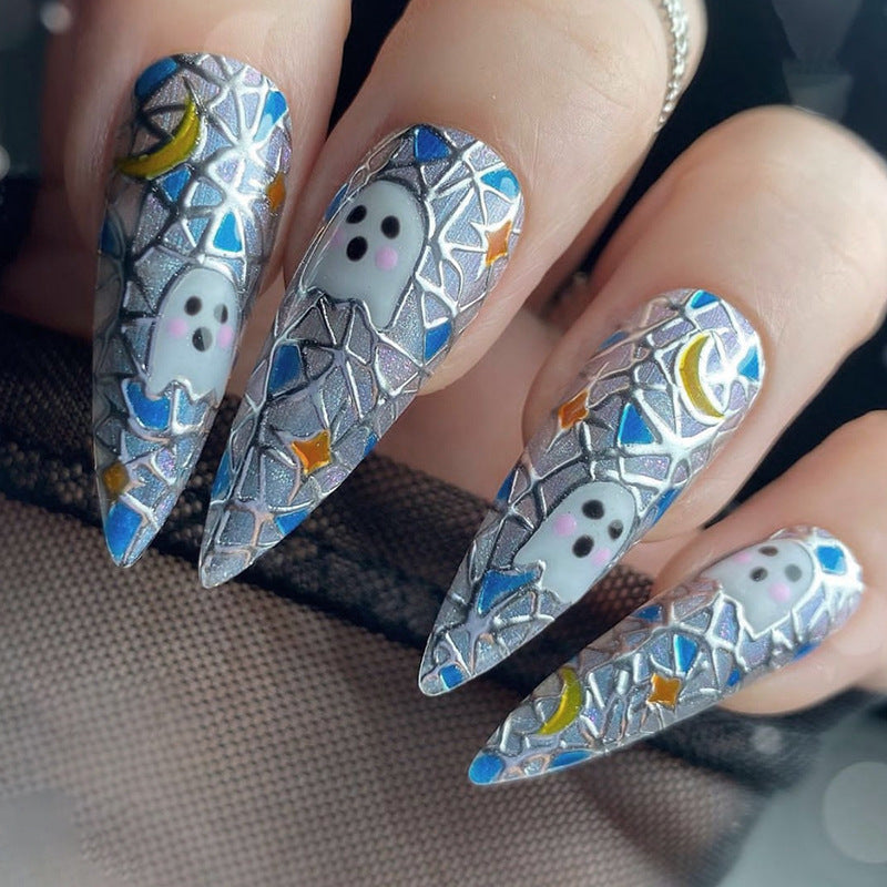 Ghosts Element Halloween Fake Nails
