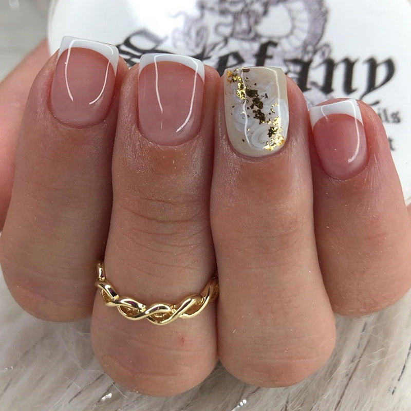 Romantic Smudge French Tips Nails